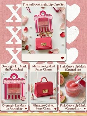 Pink Mini Purse Keychain or Charm with Lip Mask